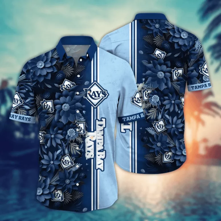 Tampa Bay Rays Dual Tone Bloom Hawaiian Shirt