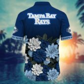 Tampa Bay Rays Floral Oasis Hawaiian Shirt Back - TeeAloha