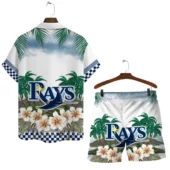 Tampa Bay Rays Island Paradise Hawaiian Shirt Back With Short - TeeAloha