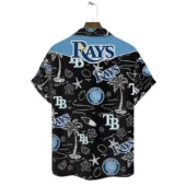 Tampa Bay Rays Midnight Tropics Hawaiian Shirt Back - TeeAloha