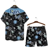 Tampa Bay Rays Midnight Tropics Hawaiian Shirt Back With Short - TeeAloha