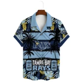 Tampa Bay Rays Palm Paradise Hawaiian Shirt Front - TeeAloha