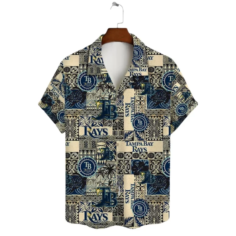 Tampa Bay Rays Patchwork Heritage Hawaiian Shirt