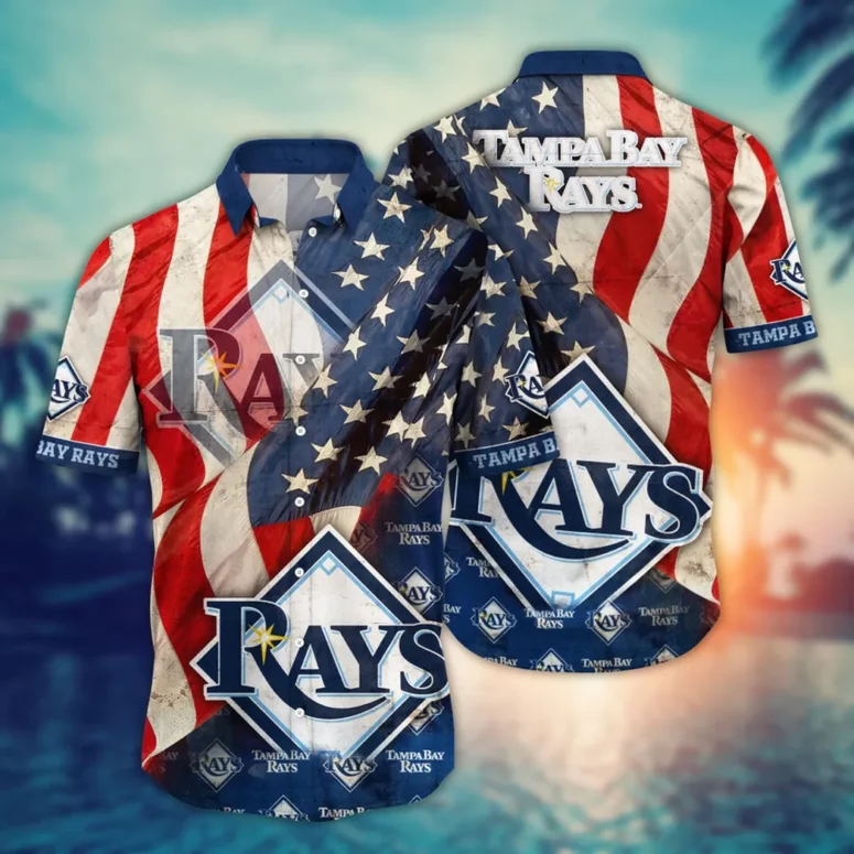 Tampa Bay Rays Stars and Stripes Hawaiian Shirt