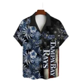 Tampa Bay Rays Stars Stripes Hawaiian Shirt Front - TeeAloha