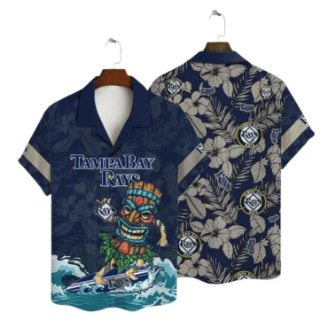 Tampa Bay Rays Surfer Tiki Hawaiian Shirt