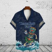 Tampa Bay Rays Tiki Vibes Hawaiian Shirt Front - TeeAloha