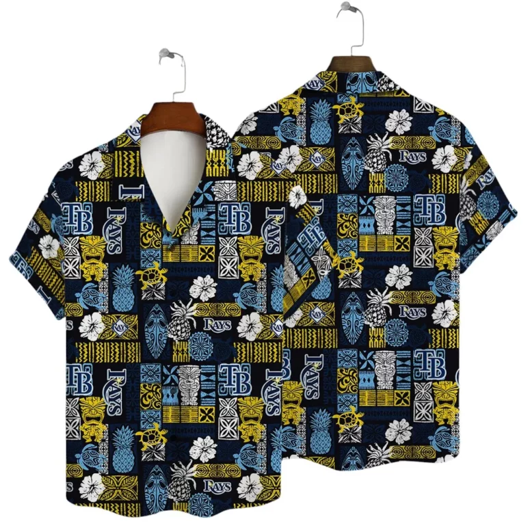 Tampa Bay Rays Tribal Patchwork Hawaiian Shirt