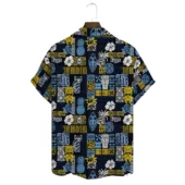 Tampa Bay Rays Tribal Patchwork Hawaiian Shirt Back - TeeAloha