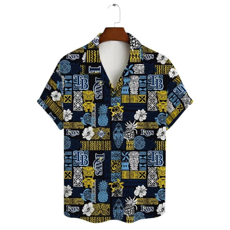 Tampa Bay Rays Tribal Patchwork Hawaiian Shirt