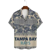 Tampa Bay Rays Tribal Pattern Hawaiian Shirt Front - TeeAloha