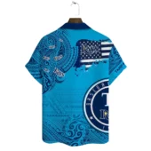 Tampa Bay Rays Tribal Wave Hawaiian Shirt Back - TeeAloha