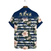 Tampa Bay Rays Tropical Hibiscus Hawaiian Shirt Back - TeeAloha