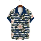 Tampa Bay Rays Tropical Hibiscus Hawaiian Shirt Front - TeeAloha