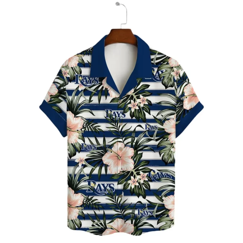 Tampa Bay Rays Tropical Hibiscus Hawaiian Shirt