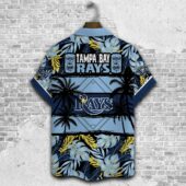 Tampa Bay Rays Tropical Palms Hawaiian Shirt Back - TeeAloha