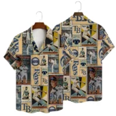 Tampa Bay Rays Vintage Baseball Collage Hawaiian Shirt - TeeAloha