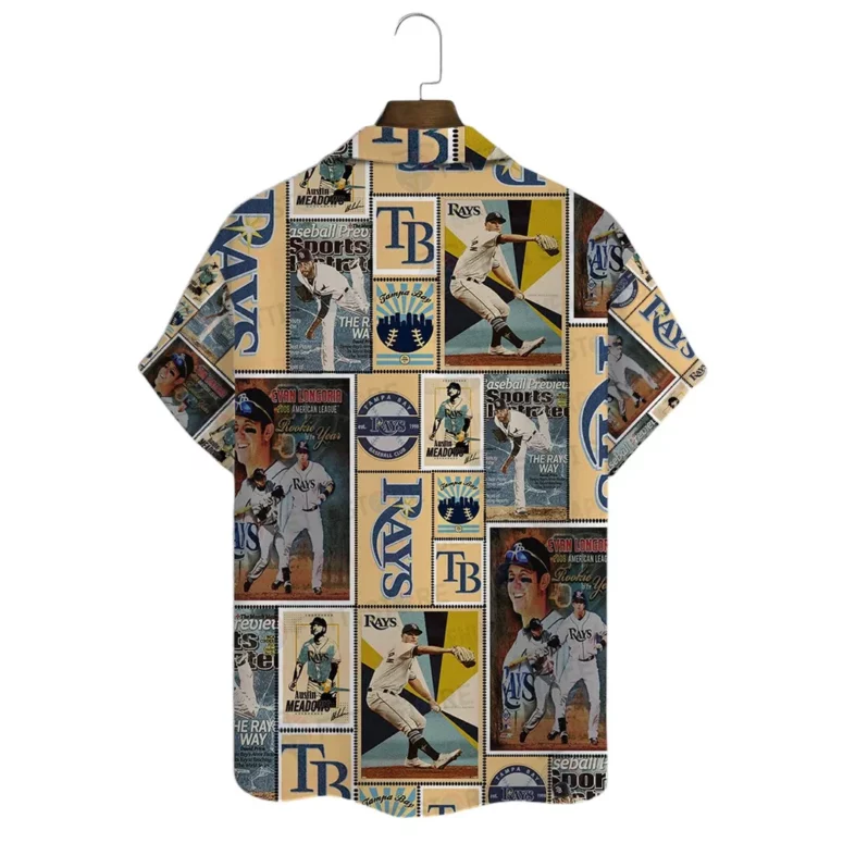 Tampa Bay Rays Vintage Baseball Collage Hawaiian Shirt