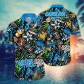 Carolina Panthers Coastal Gridiron Hawaiian Shirt - TeeAloha