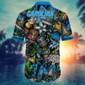 Carolina Panthers Coastal Gridiron Hawaiian Shirt Back - TeeAloha