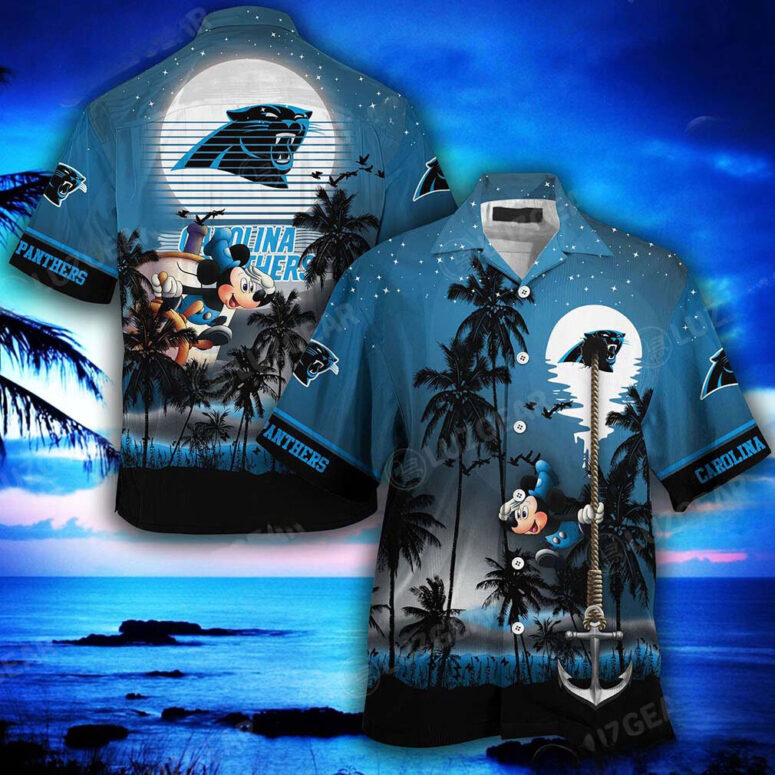 Carolina Panthers Mickey Coastal Victory Hawaiian Shirt