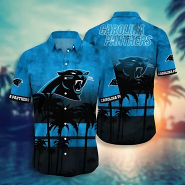 Carolina Panthers Midnight Tropics Hawaiian Shirt