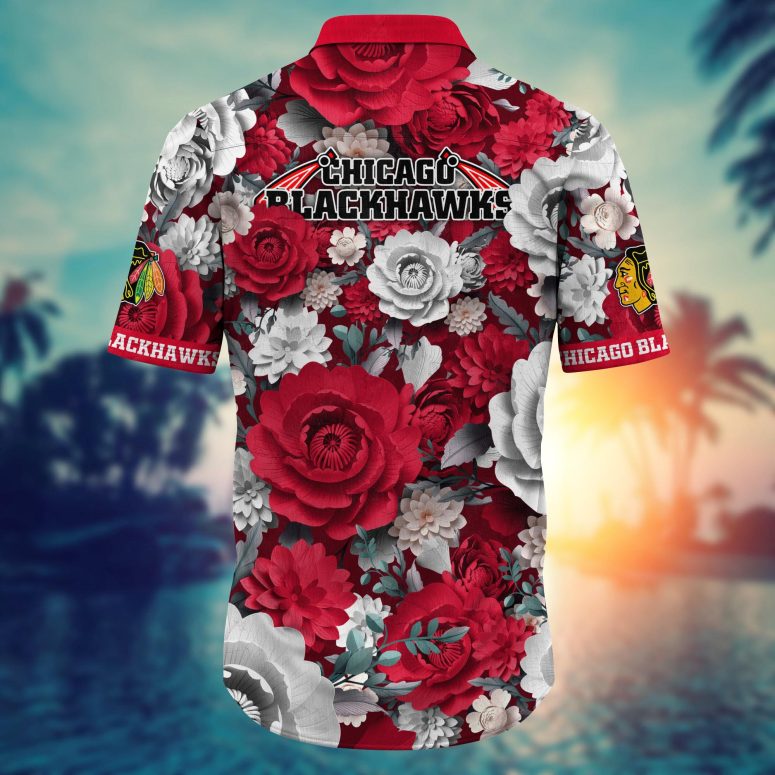 Chicago Blackhawks Elegant Blossom Hawaiian Shirt