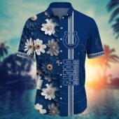 Indianapolis Colts Coastal Rush Hawaiian Shirt Front - TeeAloha