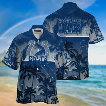 Indianapolis Colts Island Palm Hawaiian Shirt