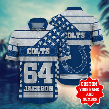 Indianapolis Colts Star With Custom Name Hawaiian Shirt