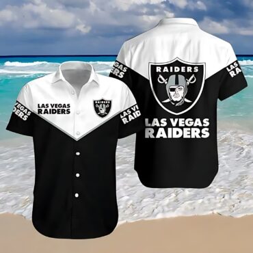 Las Vegas Raiders Bold Black & White Hawaiian Shirt