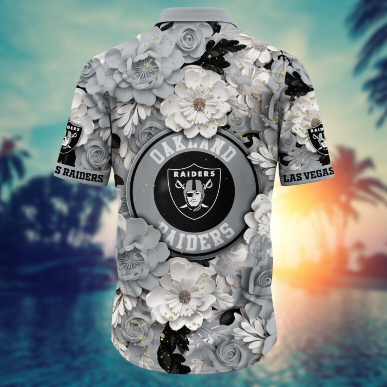 Las Vegas Raiders Floral Elegance Hawaiian Shirt