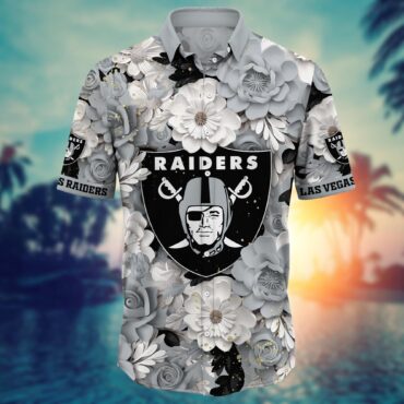 Las Vegas Raiders Floral Elegance Hawaiian Shirt