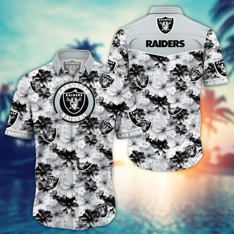 Las Vegas Raiders Floral Frenzy Hawaiian Shirt