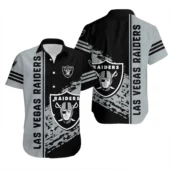 Las Vegas Raiders Grayscale Streak Hawaiian Shirt