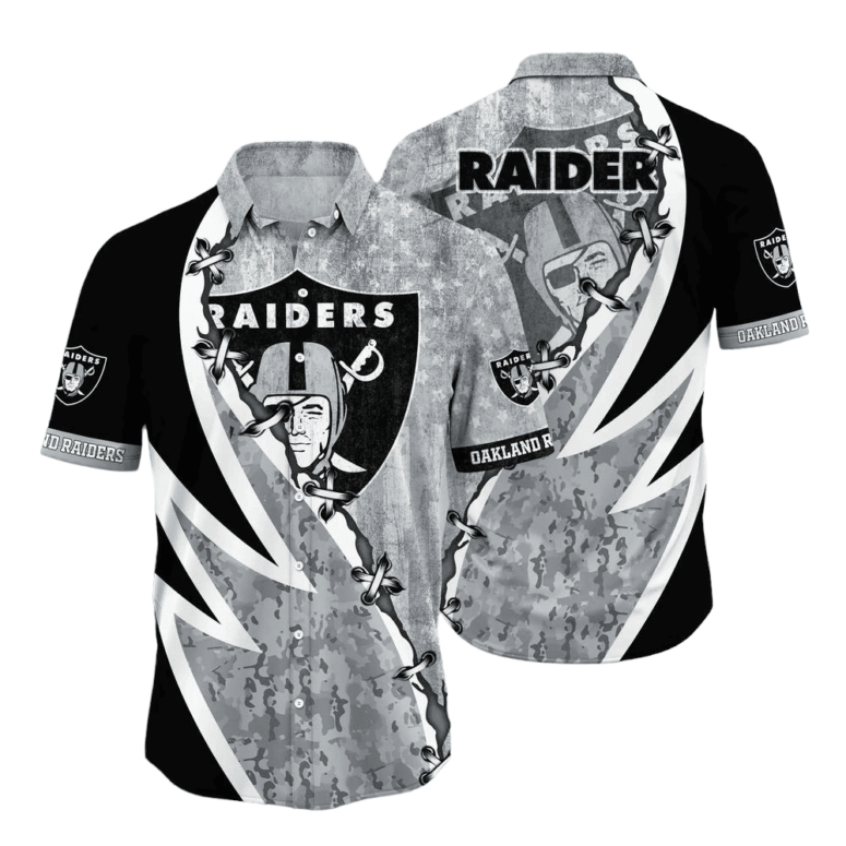 Las Vegas Raiders Thunderbolt Camo Hawaiian Shirt