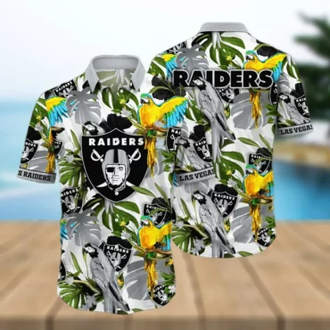 Las Vegas Raiders Tropical Parrot Paradise Hawaiian Shirt