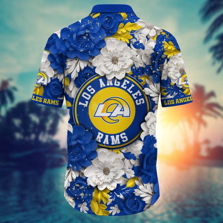 Los Angeles Rams Floral Elegance Hawaiian Shirt