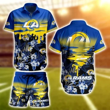 Los Angeles Rams Golden Wave Hawaiian Shirt