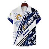 Los Angeles Rams Tropical Thunder Hawaiian Shirt Front - TeeAloha