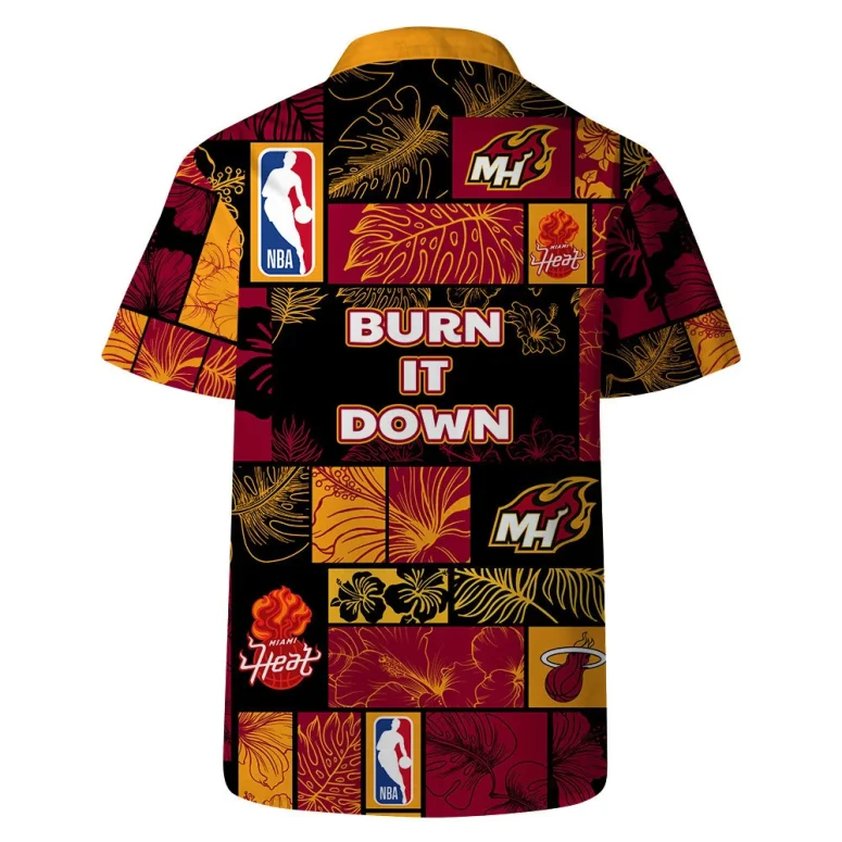 Miami Heat Burn It Down Hawaiian Shirt