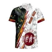 Miami Heat Dynamic Palms Hawaiian Shirt Front - TeeAloha
