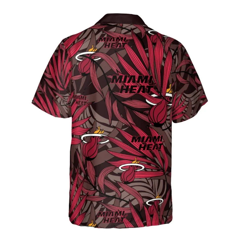 Miami Heat Fiery Leaves Hawaiian Shirt
