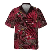 Miami Heat Fiery Leaves Hawaiian Shirt Front - TeeAloha