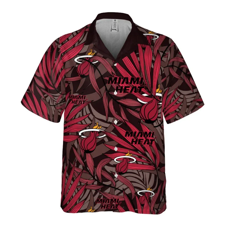 Miami Heat Fiery Leaves Hawaiian Shirt