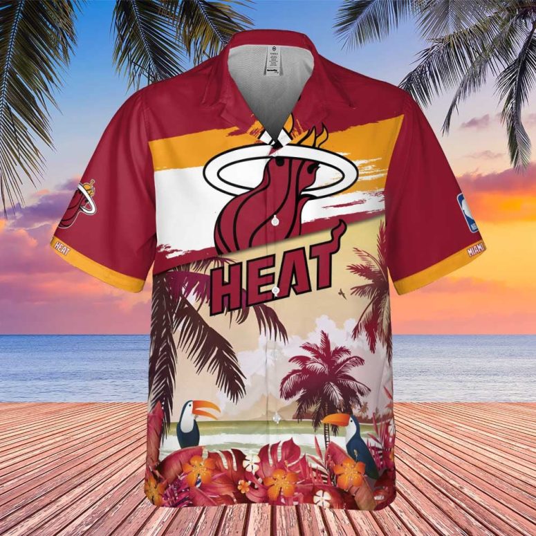 Miami Heat Island Sunset Hawaiian Shirt
