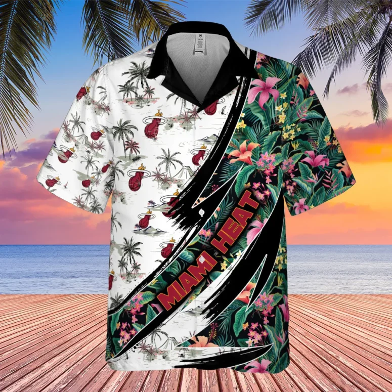 Miami Heat Jungle Breeze Hawaiian Shirt