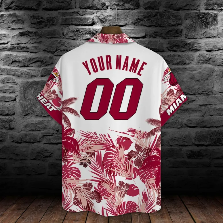 Miami Heat Personalized Flame Hawaiian Shirt
