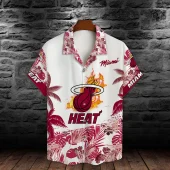 Miami Heat Personalized Flame Hawaiian Shirt Front - TeeAloha