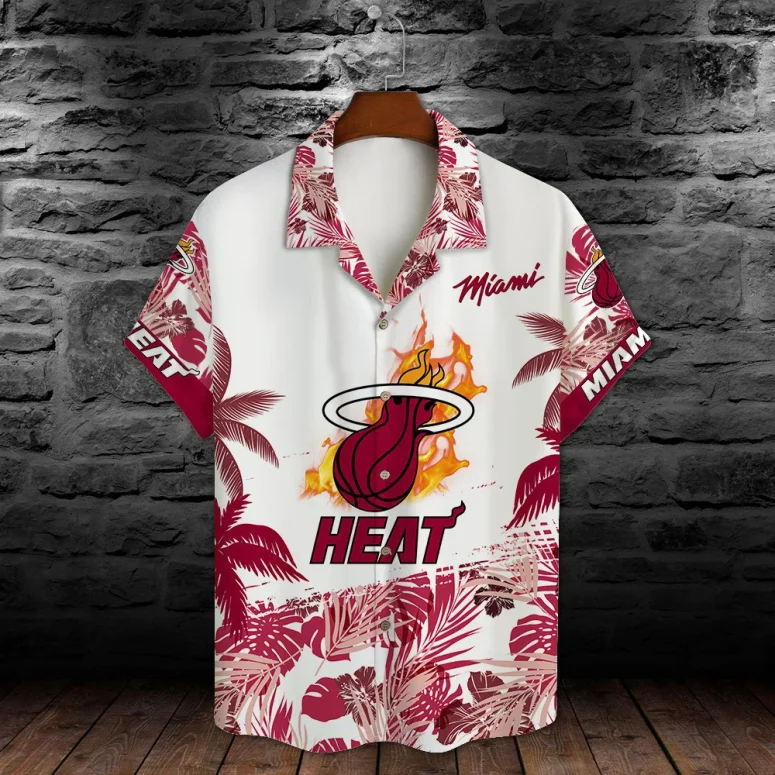 Miami Heat Personalized Flame Hawaiian Shirt
